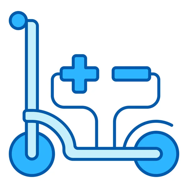 Electric scooter and wires with plus and minus - icon, illustration on white background, color style