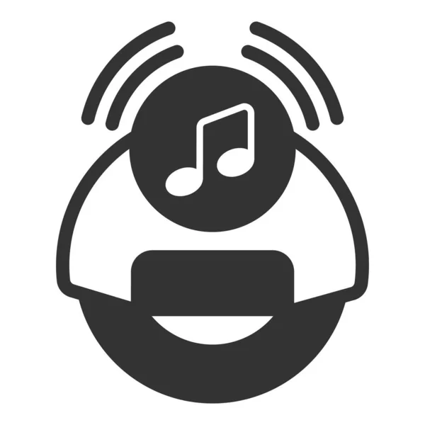 Sound monowheel makes music - icon, illustration on white background, glyph style
