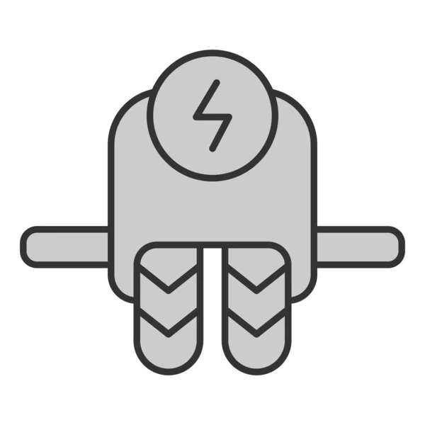 Zweirädriges Einrad Und Energieschild Symbol Abbildung Auf Weißem Hintergrund Grauer — Stockfoto