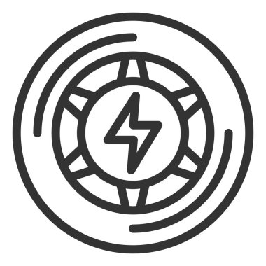 Elektrikli scooter arka tekerlek - simge, beyaz arkaplanda illüstrasyon, taslak biçim