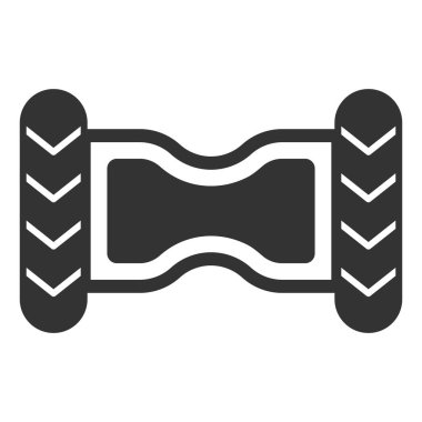 Gyroscooter, üst görünüm - simge, beyaz arkaplan üzerindeki illüstrasyon, kabartma biçimi