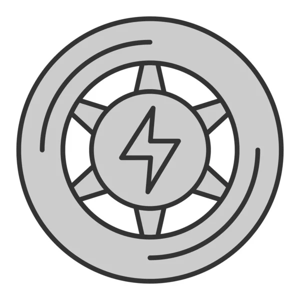 Elektroroller Hinterrad Symbol Abbildung Auf Weißem Hintergrund Grauer Stil — Stockvektor