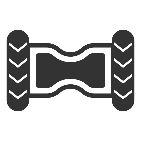 Gyroscooter Top View Εικονίδιο Απεικόνιση Λευκό Φόντο Glyph Στυλ — Διανυσματικό Αρχείο