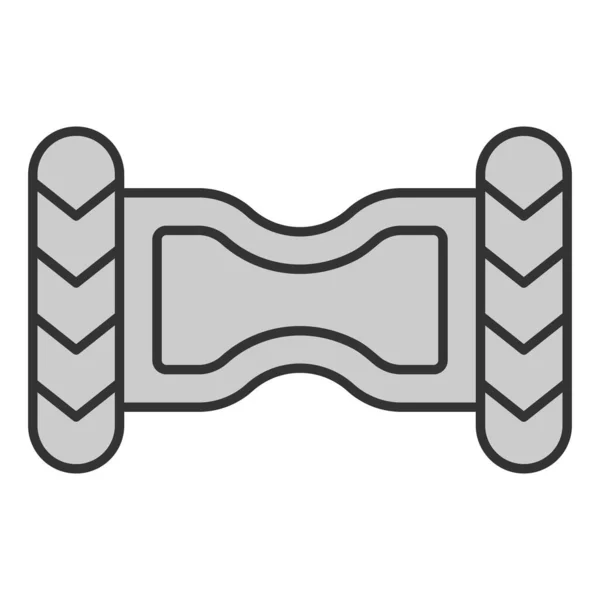 Gyroscooter Top View Icon Illustration White Background Gray Style — 스톡 벡터