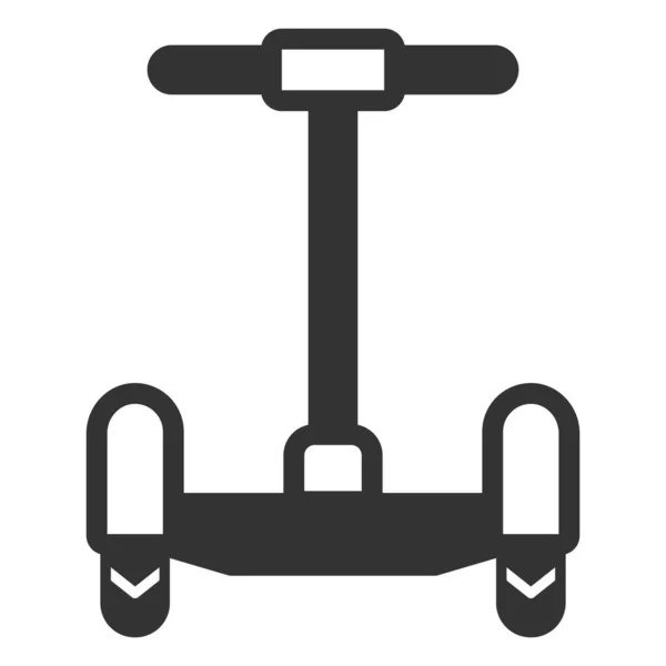 ハンドル付きジャイロスクーター フロントビュー アイコン 白の背景にイラスト グリフスタイル — ストックベクタ