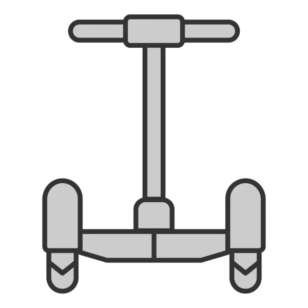 Gyroscooter Mit Griff Frontansicht Symbol Abbildung Auf Weißem Hintergrund Graue — Stockvektor