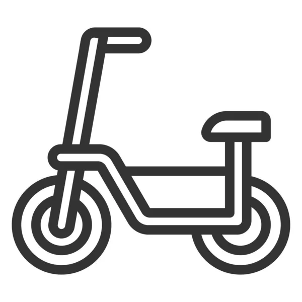 Elektrische Scooter Met Zitplaats Icoon Illustratie Witte Achtergrond Outline Style — Stockvector