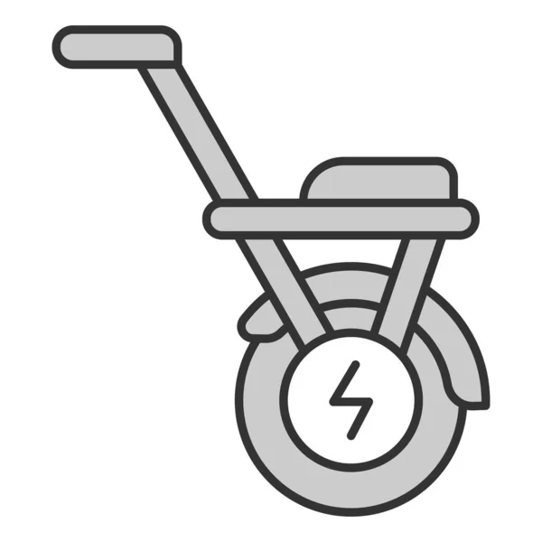 Моноцикл Уніцикл Сидінням Іконка Ілюстрація Білому Тлі Сірий Стиль — стоковий вектор