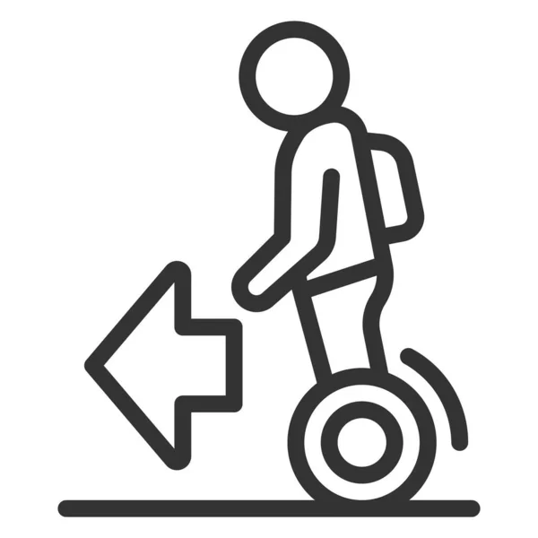 Uomo Con Una Cartella Cavalca Hoverboard Direzione Avanti Icona Illustrazione — Vettoriale Stock