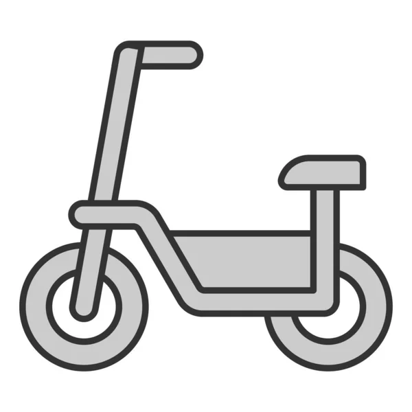 Electric Scooter Seat Icon Illustration White Background Grey Style — Stock Vector