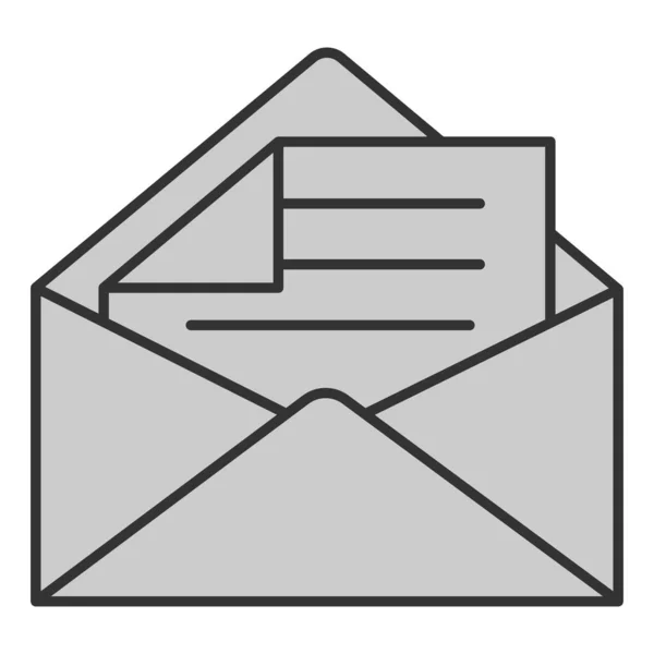 Envelope Aberto Carta Com Canto Dobrado Ícone Ilustração Sobre Fundo — Fotografia de Stock