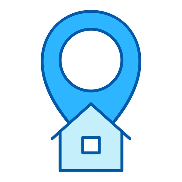 Ortsschild Und Haus Lieferziel Symbol Abbildung Auf Weißem Hintergrund Ähnlicher — Stockfoto