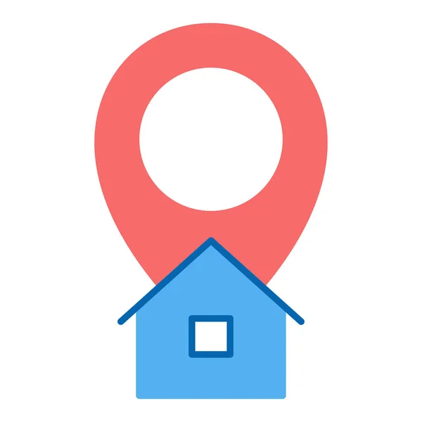 Ortsschild Und Haus Lieferziel Symbol Abbildung Auf Weißem Hintergrund Flache — Stockfoto