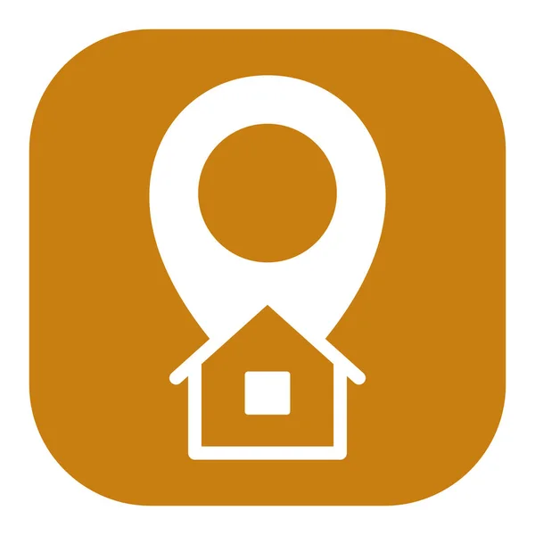 Ortsschild Und Haus Lieferziel Symbol Abbildung Auf Weißem Hintergrund Farbglyphen — Stockfoto