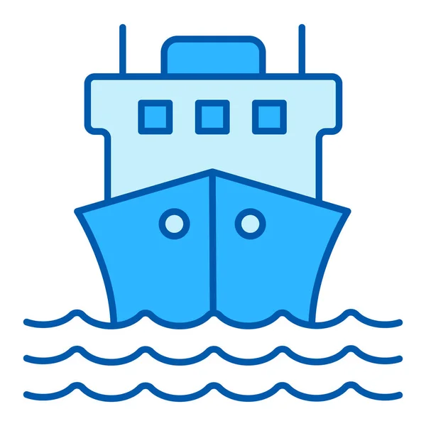 Áruk Postai Küldemények Szállítása Tengeren Egy Hajó Hullámokon Ikon Illusztráció — Stock Fotó