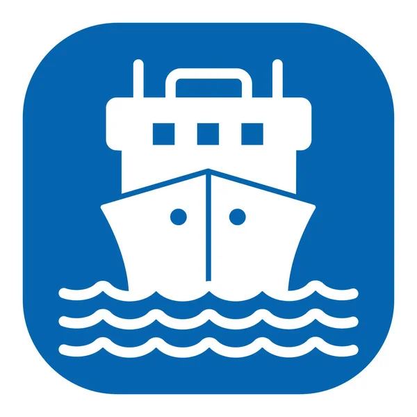Szállítás Áruk Postai Úton Tengeren Egy Hajó Hullámok Ikon Illusztráció — Stock Fotó
