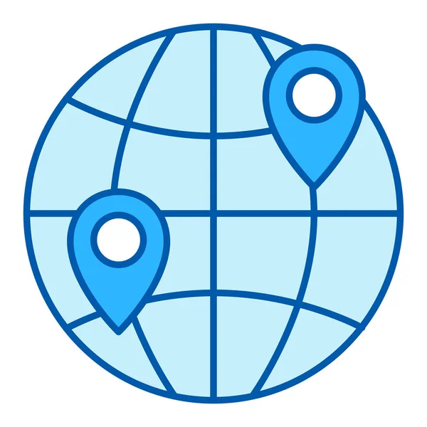 Globe Two Location Signs Dispatch Delivery Icon Illustration White Background — Stock Photo, Image