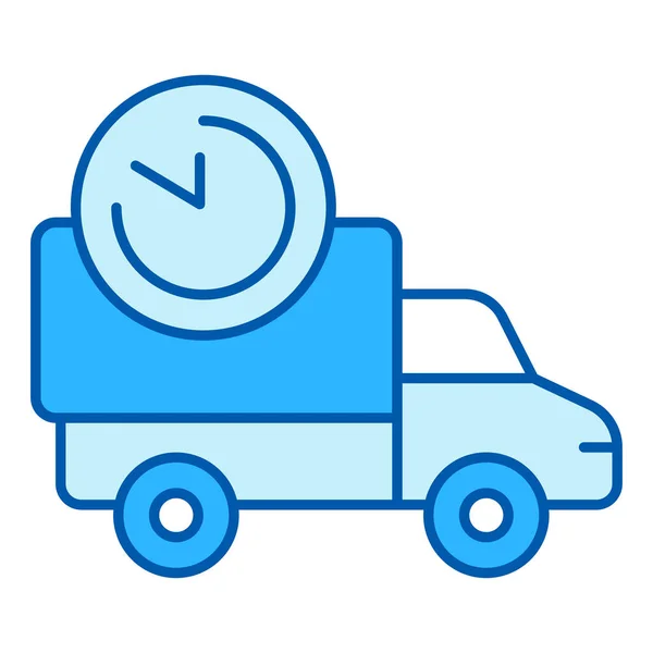 Auto Mit Paketen Und Zeitschaltuhr Schnelle Lieferung Symbol Abbildung Auf — Stockfoto
