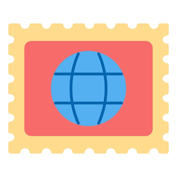 Briefmarke Mit Dem Bild Der Weltkugel Symbol Abbildung Auf Weißem — Stockfoto