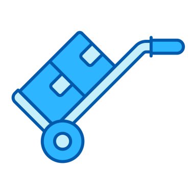 Paketli el arabası - simge, beyaz arkaplan çizimi, benzer stil