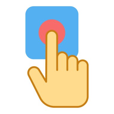 El zile basar, paket kapının adresine teslim edilir - simge, beyaz arkaplan resmi, düz renk tarzı