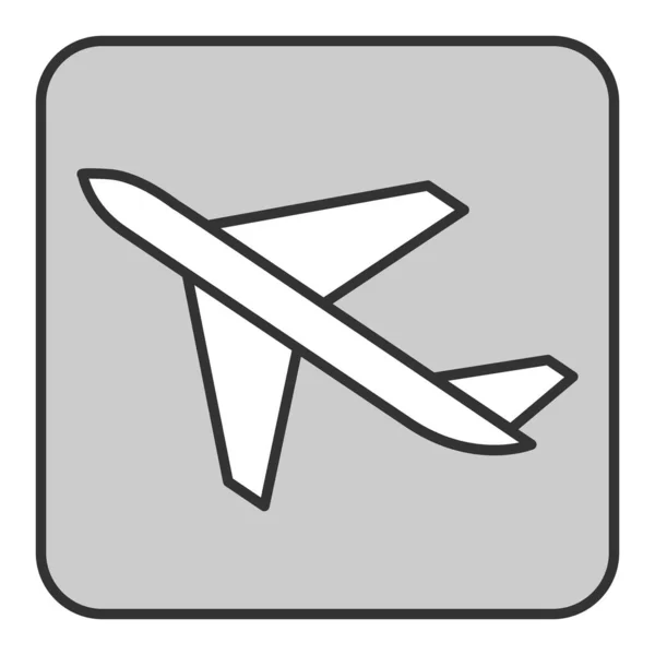 Airmail Delivery Air Icon Illustration White Background Gray Style — 스톡 벡터