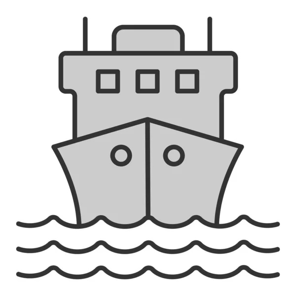 Доставка Товарів Пошти Морем Корабель Хвилях Іконка Ілюстрація Білому Тлі — стоковий вектор