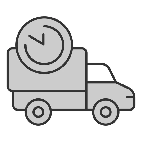 Auto Mit Paketen Und Zeitschaltuhr Schnelle Lieferung Symbol Abbildung Auf — Stockvektor