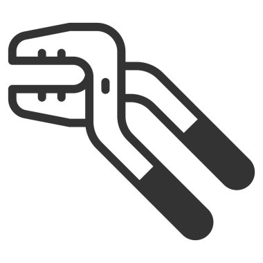 Ayarlanabilir inşaat maşaları - simge, beyaz arkaplan üzerindeki illüstrasyon, kabartma biçimi