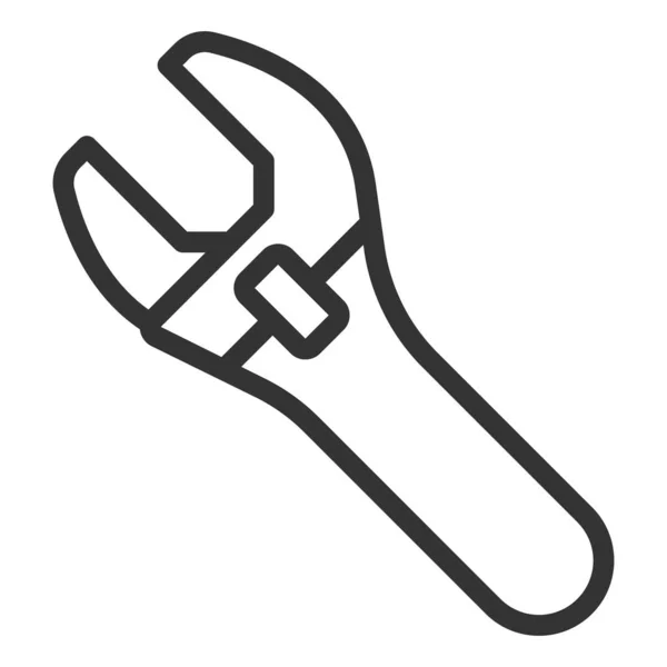 Einstellbarer Schraubenschlüssel Symbol Illustration Auf Weißem Hintergrund Umrissstil — Stockfoto