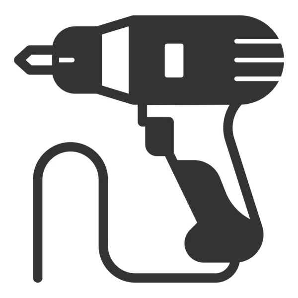 Wkrętak Elektryczny Ikona Ilustracja Białym Tle Styl Glif — Zdjęcie stockowe