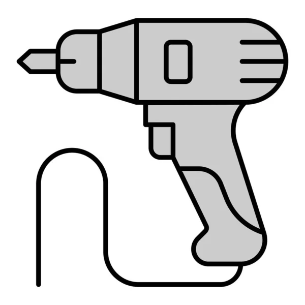 Elektrischer Schraubenzieher Symbol Abbildung Auf Weißem Hintergrund Grauer Stil — Stockfoto