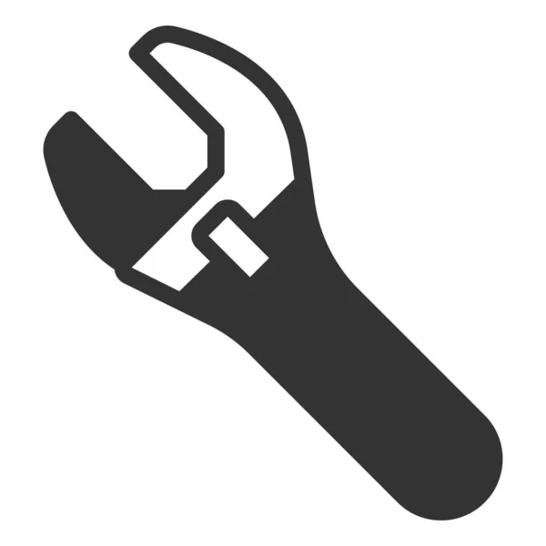 Einstellbarer Schraubenschlüssel Symbol Illustration Auf Weißem Hintergrund Glyphen Stil — Stockfoto