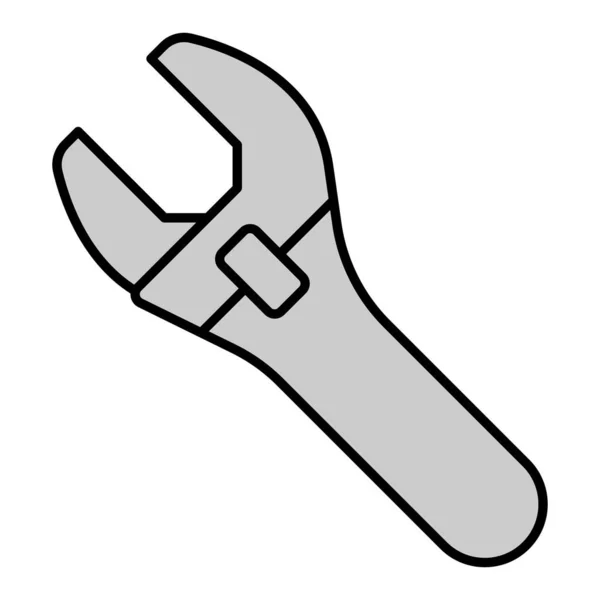 Adjustable Wrench Icon Illustration White Background Gray Style — 스톡 사진