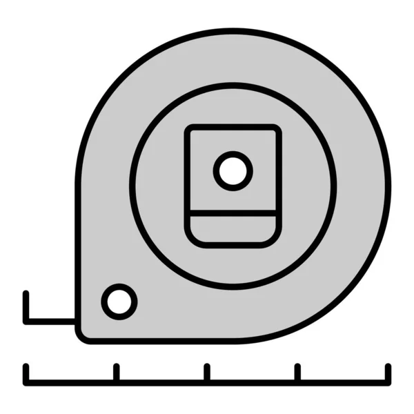 Measuring Metal Tape Icon Illustration White Background Grey Style — Stock Photo, Image