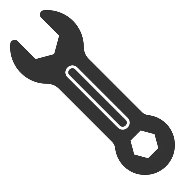 Schraubenschlüssel Symbol Illustration Auf Weißem Hintergrund Glyphen Stil — Stockfoto