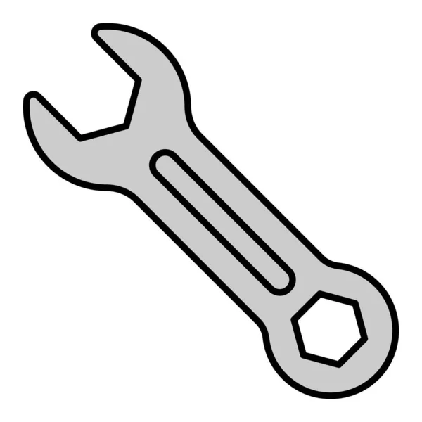 Schraubenschlüssel Symbol Abbildung Auf Weißem Hintergrund Grauer Stil — Stockfoto
