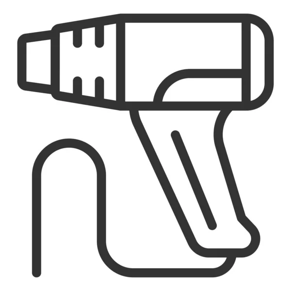 Elektrische Thermische Haartrockner Symbol Illustration Auf Weißem Hintergrund Umriss Stil — Stockfoto