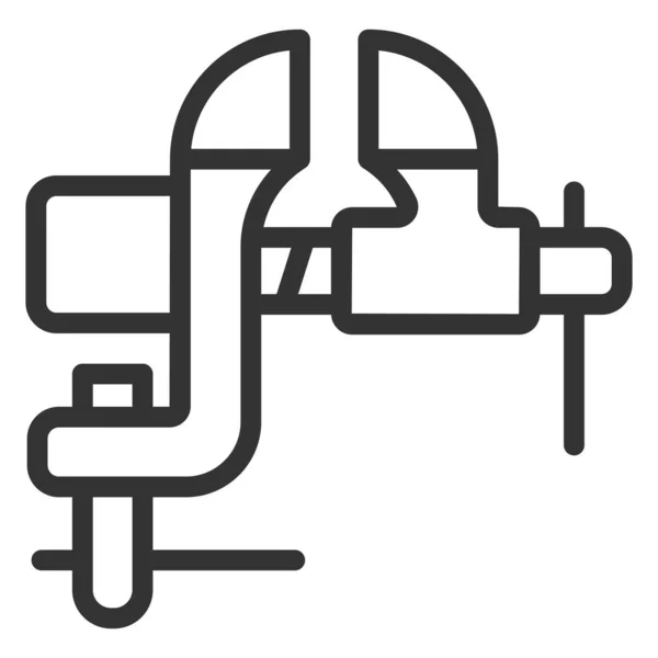 Schlosserschraubstock Symbol Abbildung Auf Weißem Hintergrund Umrissstil — Stockfoto