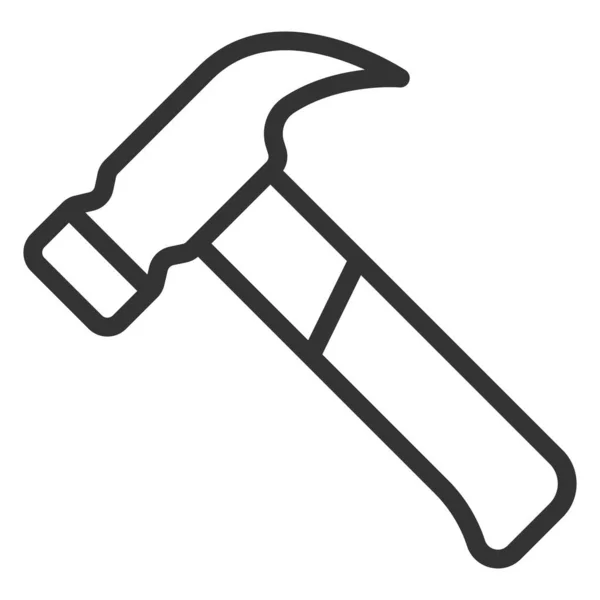 建筑锤子形图标 白色背景图解 轮廓风格 — 图库照片