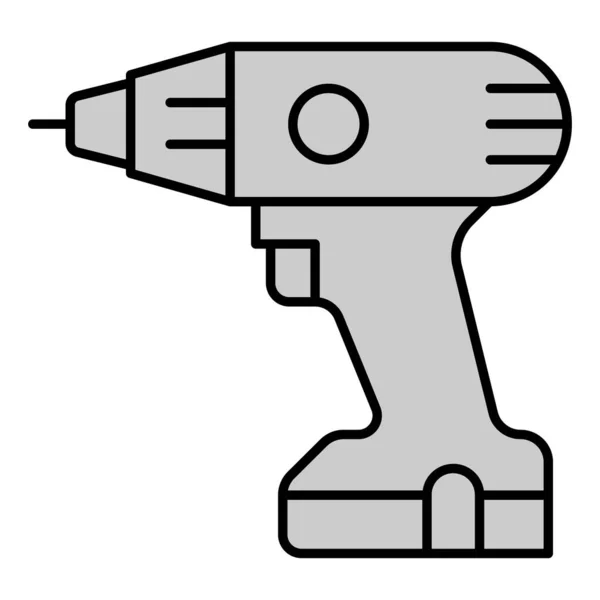 Cordless Screwdriver Icon Illustration White Background Grey Style — Stock Photo, Image