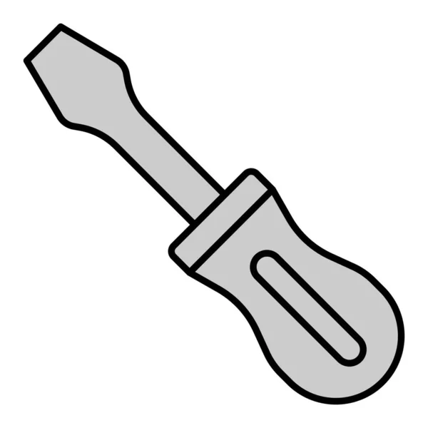 Construction Screwdriver Icon Illustration White Background Grey Style — Stock Photo, Image