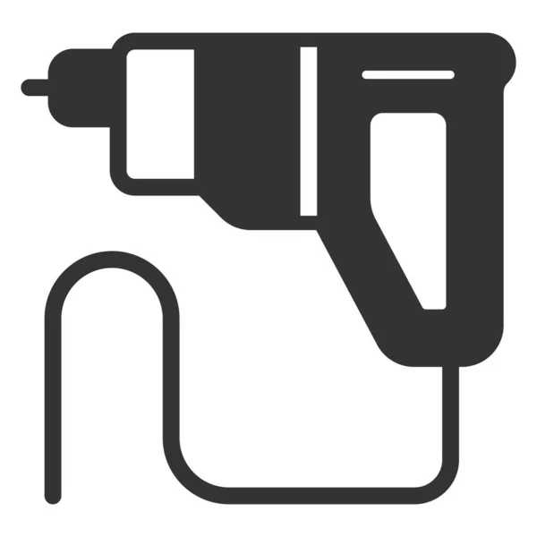 Elektrische Boor Icoon Illustratie Witte Achtergrond Glyph Stijl — Stockfoto