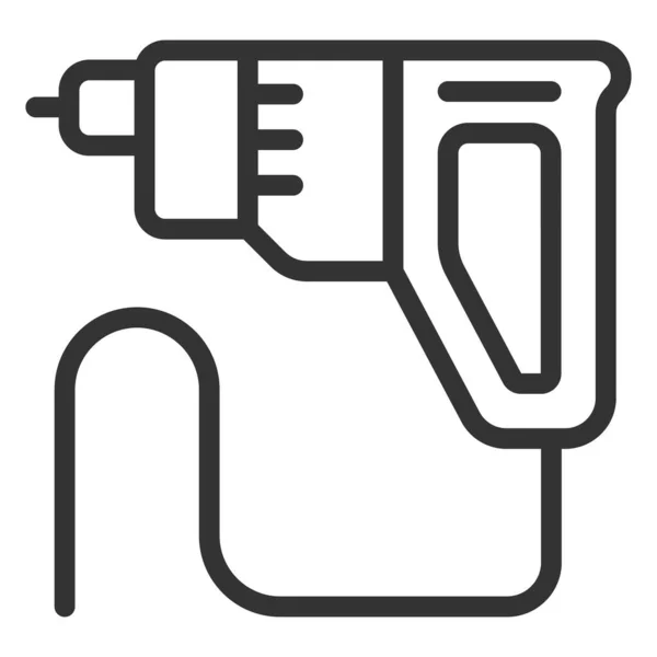 Electric Drill Icon Illustration White Background Outline Style — Stock Photo, Image