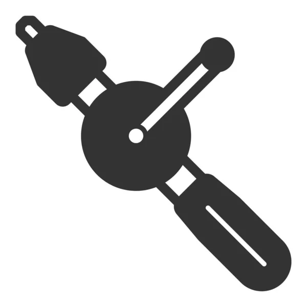 Hand Drill Icon Illustration White Background Glyph Style — Stock Photo, Image