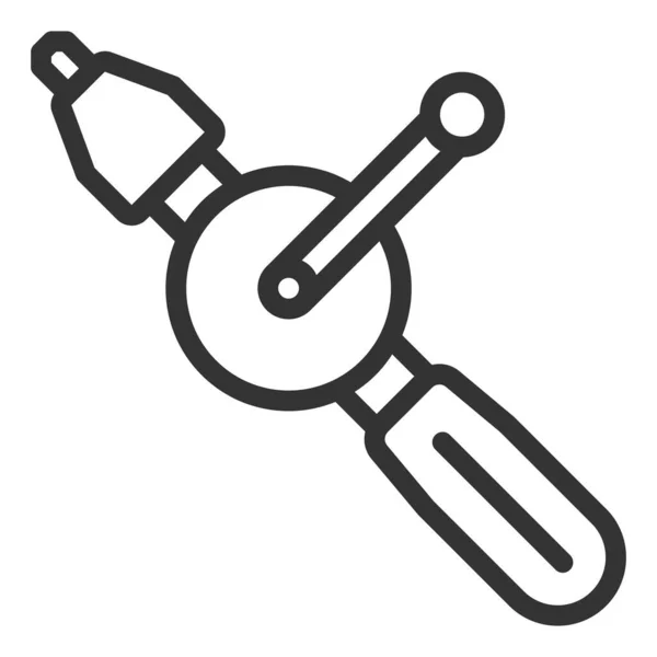 Hand Drill Icon Illustration White Background Outline Style — Stock Photo, Image