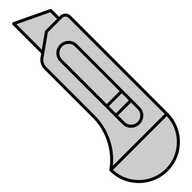 İnşaat bıçağı - simge, beyaz arkaplan, gri stil