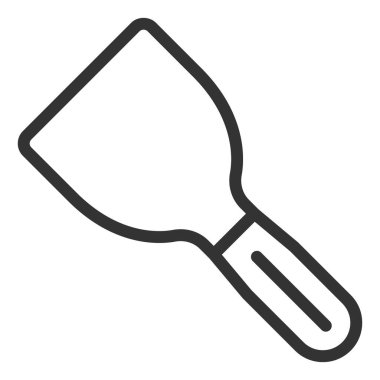 Spatula - simge, beyaz arkaplan üzerinde illüstrasyon, özet biçimi