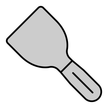 Spatula - simge, beyaz arkaplan üzerinde resimleme, gri biçim