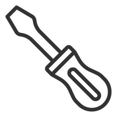 Yapı tornavida - simge, beyaz arkaplan üzerindeki illüstrasyon, özet biçimi